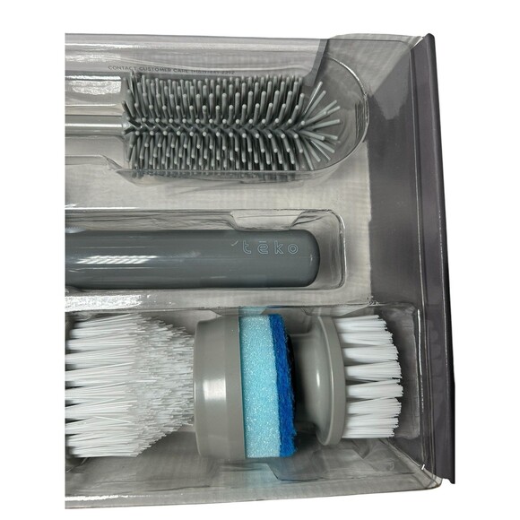 TEKO CORDLESS RECHARGEABLE PALM SCRUB BRUSH HANDHELD- NEW- FAST SHIPPING - Picture 3 of 6
